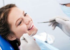 woman in a dental clinic